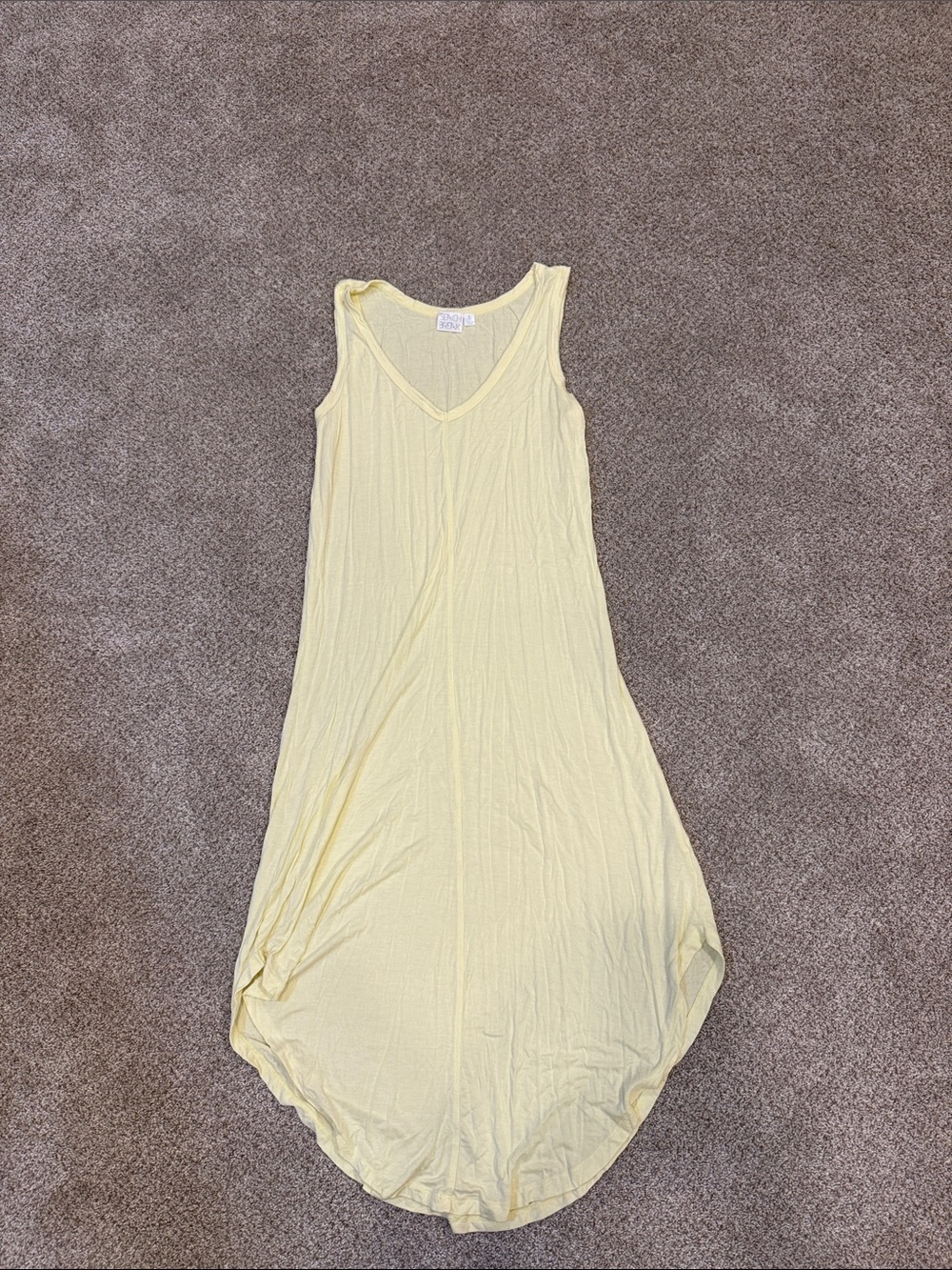 Light Yellow Sleeveless V-Neck Maxi Dress by Beach Break